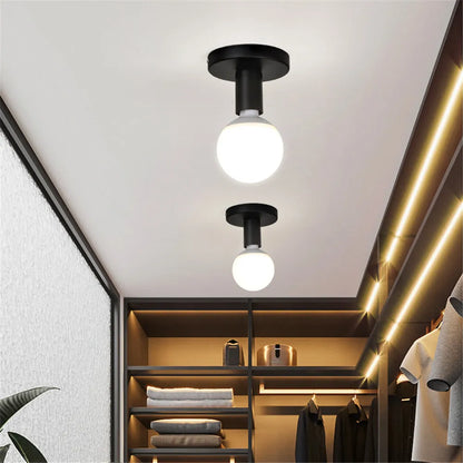 Simple Ceiling Light Retro Industrial Metal E27 Ceiling Lamp for Living Room