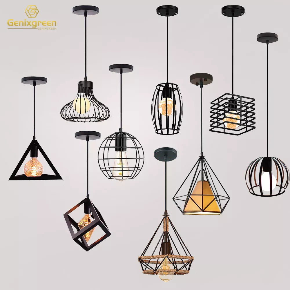 Nordic Black Metal Cage Lamps