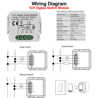 GIRIER Tuya ZigBee 3.0 Light Switch Module