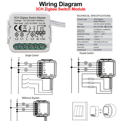 GIRIER Tuya ZigBee 3.0 Light Switch Module