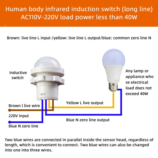 AC110-240V Automatic Sensor Light Switch