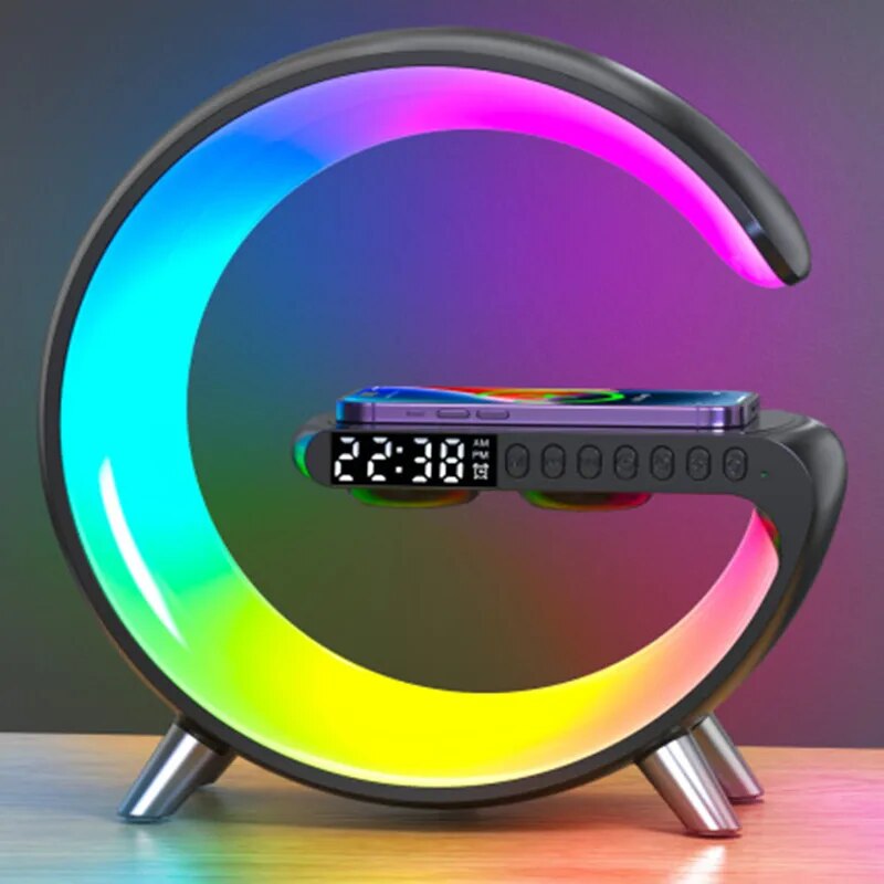 2023 Smart LED Speaker Clock with Wireless Charger