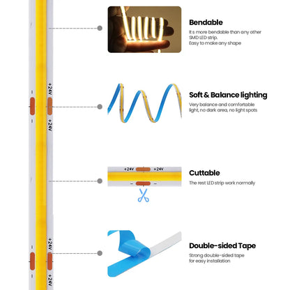 5M 10M COB LED Strip Lights