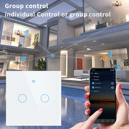 TNCE Tuya WiFi Smart Switch EU 1/2/3/4 Gang RF433 Wall Panel Light