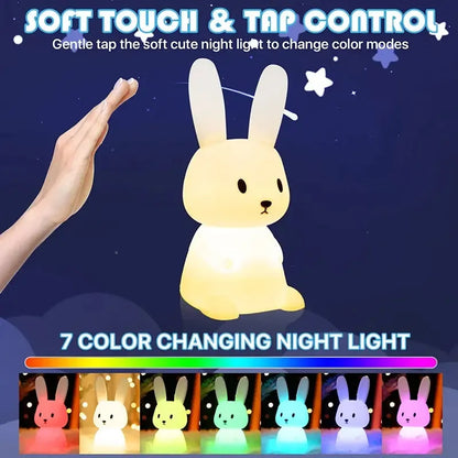 LED Night light Silicone Rabbit Touch Sensor lamp