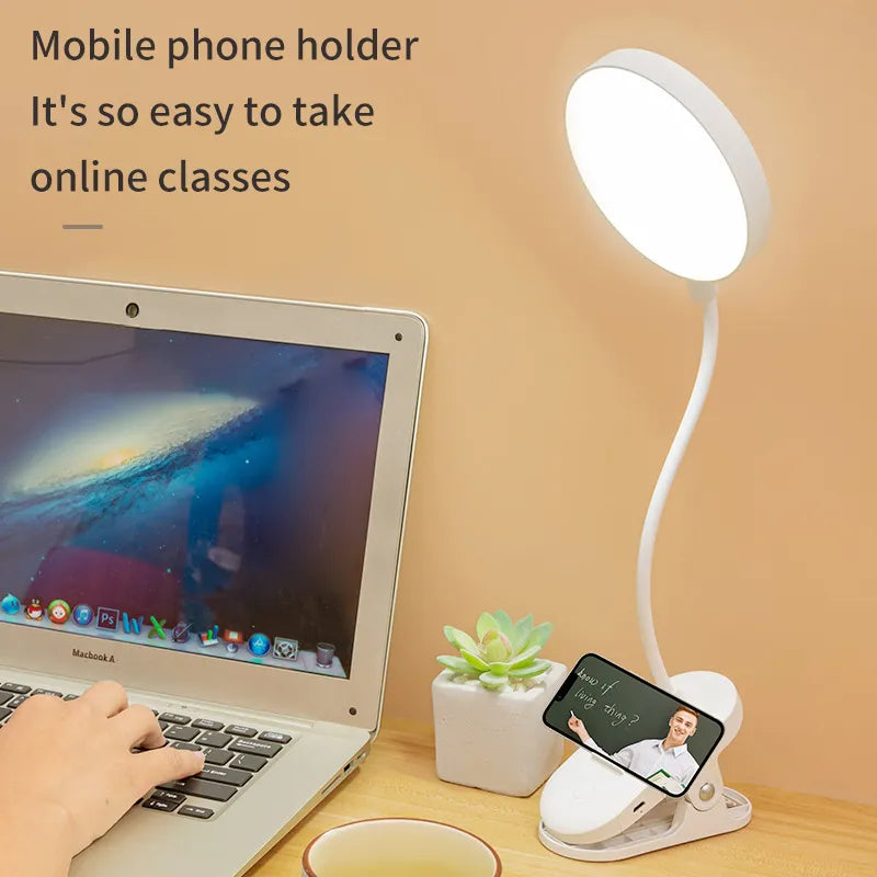 Rechargeable Desk Lamp With Clip Bed Night Light