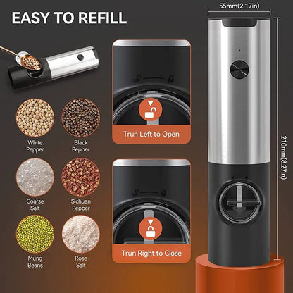 Electric Salt Grinder Set