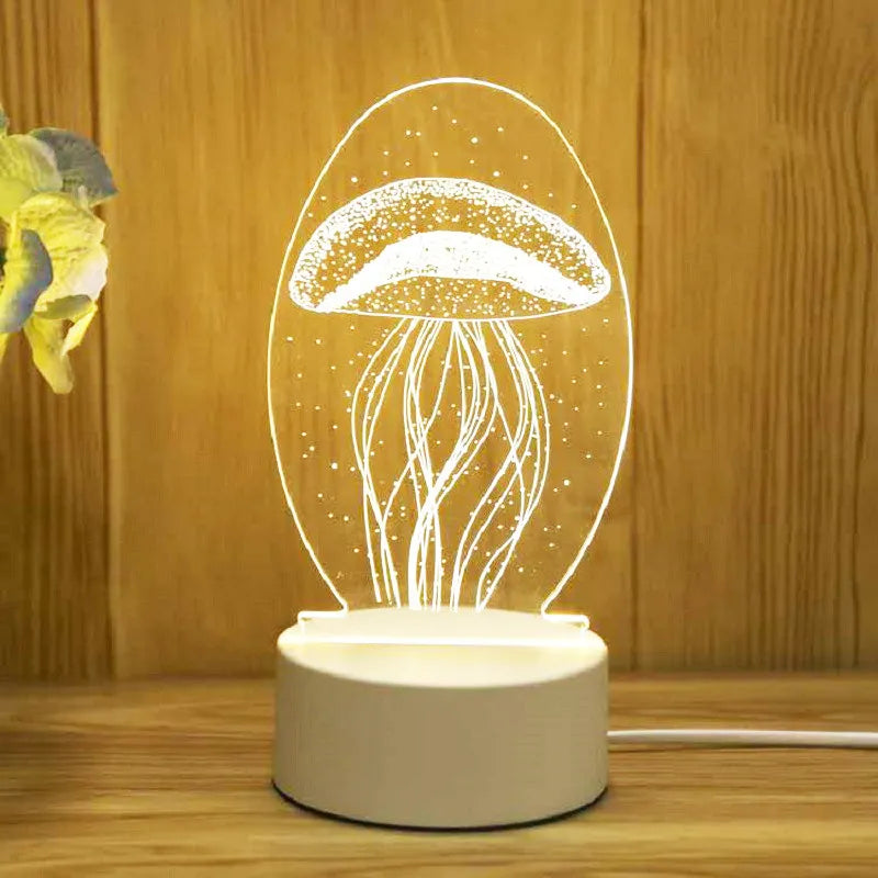 Romantic Love 3D Acrylic Led Lamp for Home Children's