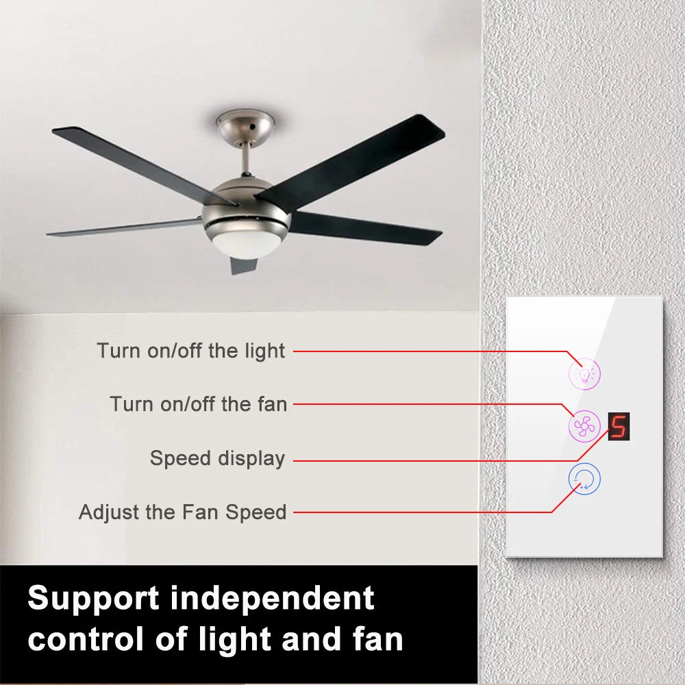 Tuya Smart WIFI Fan Light Switch Controller