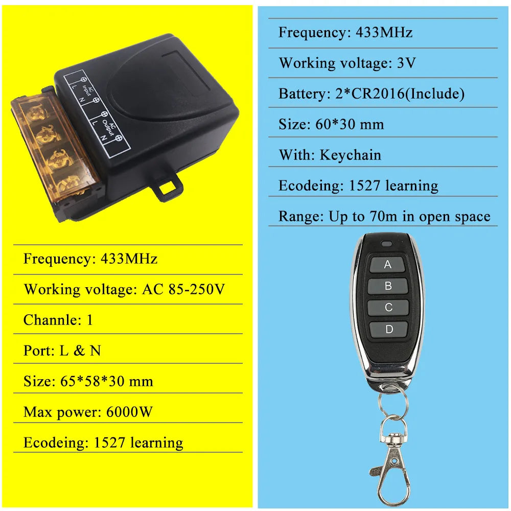 Wireless Light Remote Controller Switch