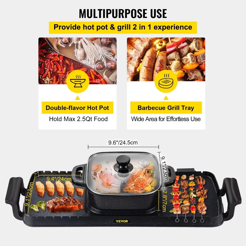 2 in 1 Electric Grill and Hot Pot