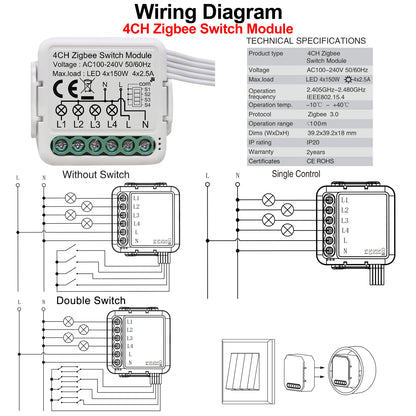 GIRIER Tuya ZigBee 3.0 Light Switch Module