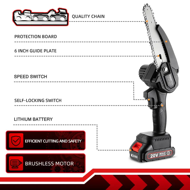 VVOSAI 20V MT-SER 6 Inch Brushless chain saw