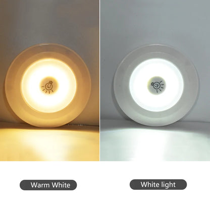 Super Bright COB Kitchen Cabinet Light Wireless Remote Control Dimmable Round Night Light Lighting for Bathroom Closet Wardrobe