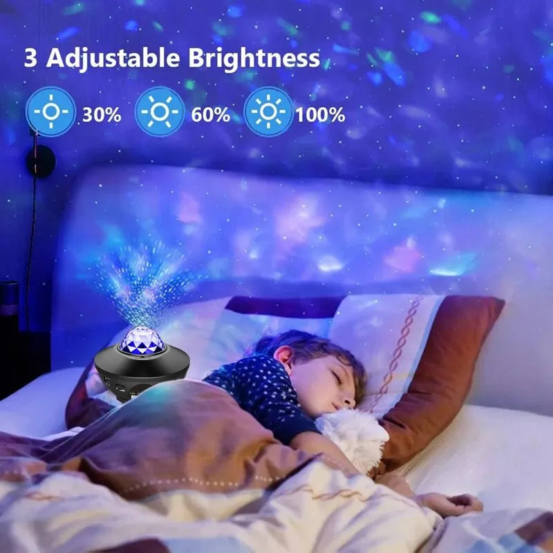 Starry Projector Galaxy Night Light with Ocean Wave Projector