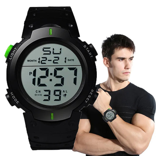 Men Sport LED Watches Top Brand Men Digital Clock Multi-Functional Rubber Man Fitnes Athlete Timekeeping Electronic Watch Reloj