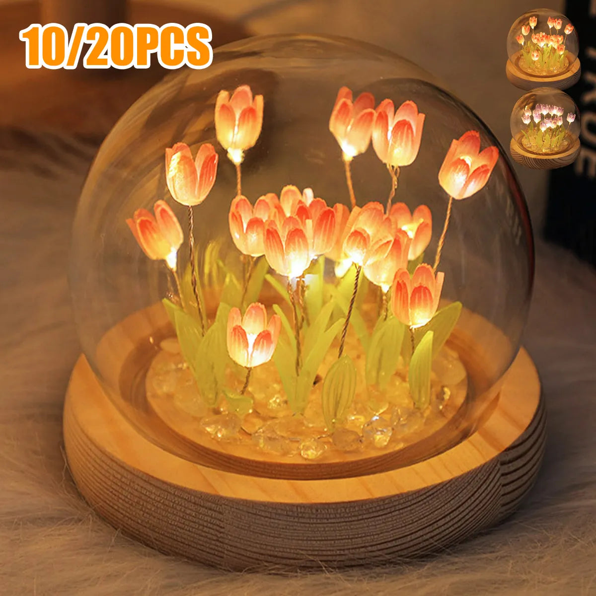 10/20Pcs Tulip Night Light Battery