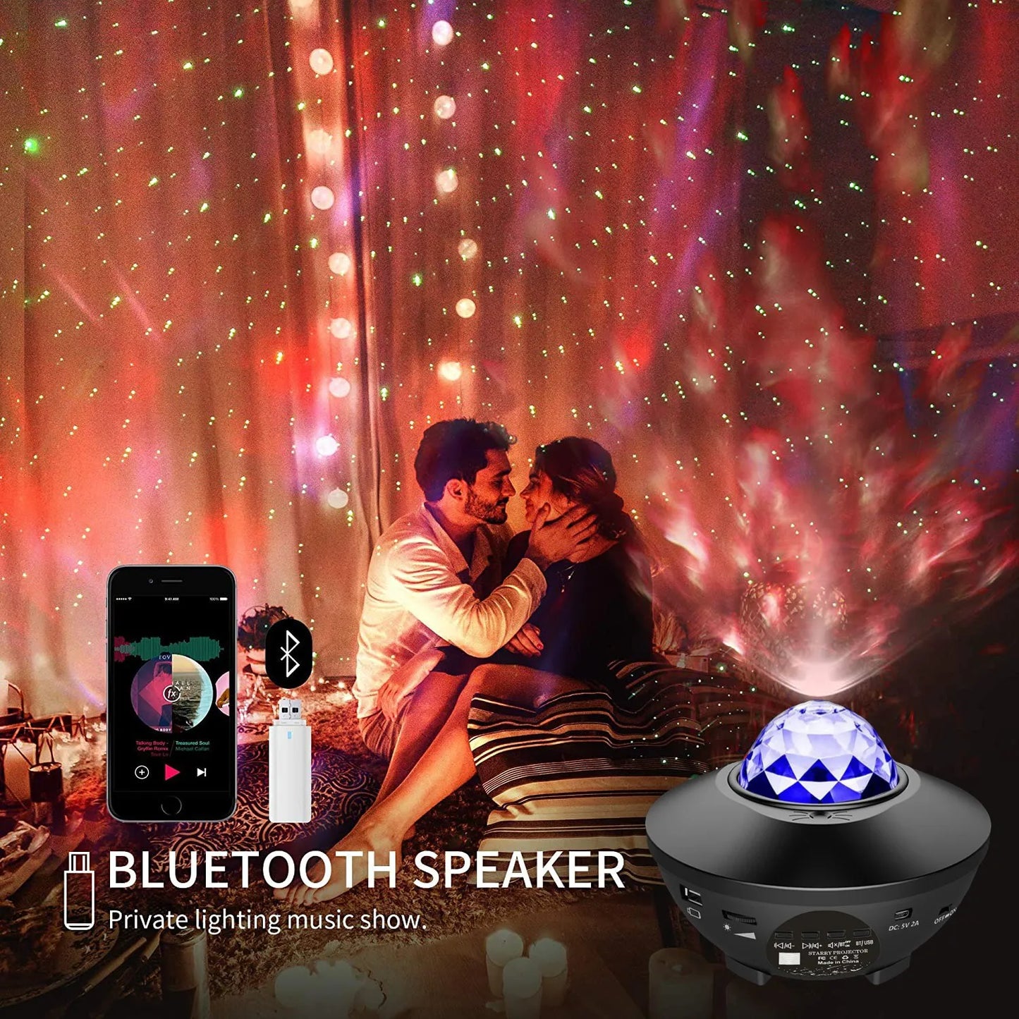 Starry Projector Galaxy Night Light with Ocean Wave Projector