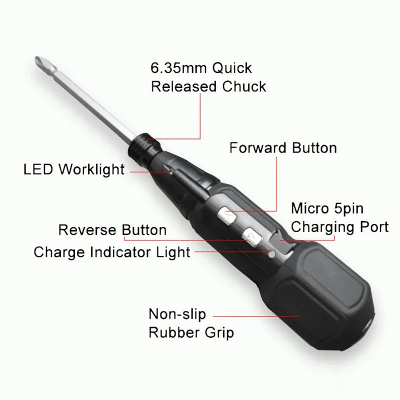 Cordless Electric Screwdriver 3.6V