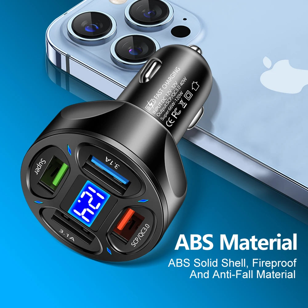 AIXXCO 3 Ports USB Car Quick Charger 12V