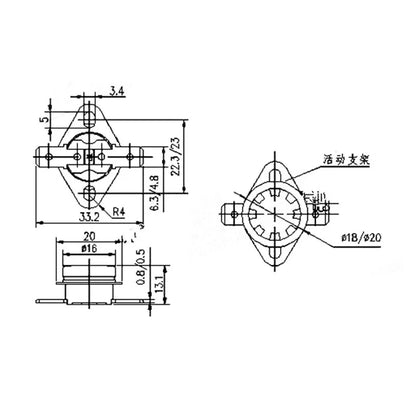 2pcs Thermostat Temperature Switch