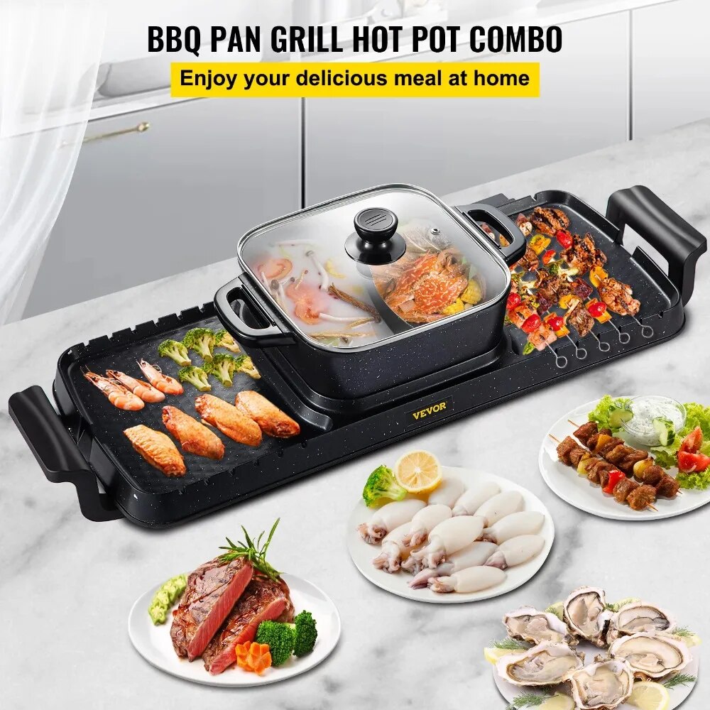 2 in 1 Electric Grill and Hot Pot