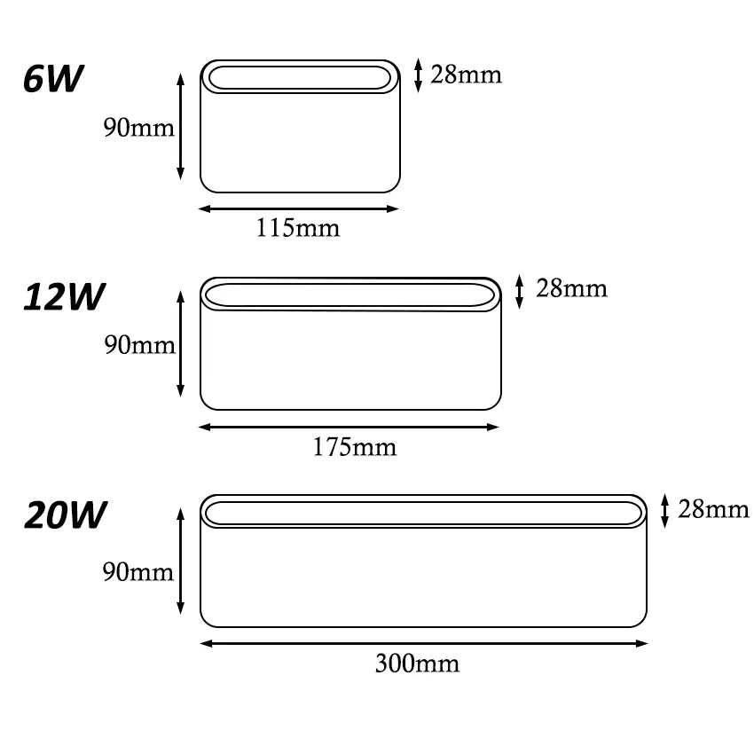 LED Outdoor Waterproof IP65 Porch Wall Light