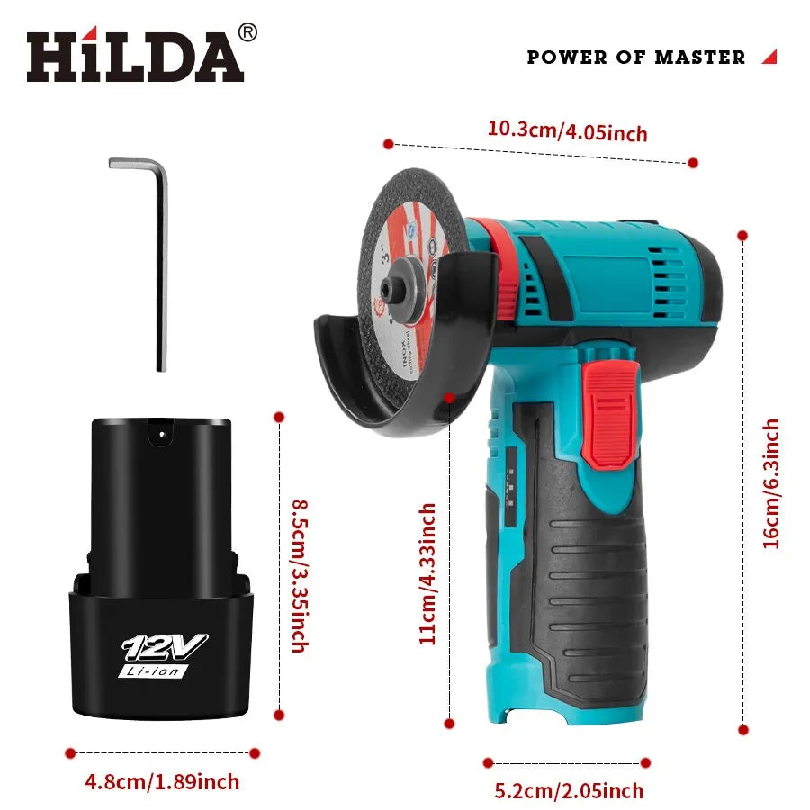 HILDA 12v Rechargeable Mini Angle Grinder