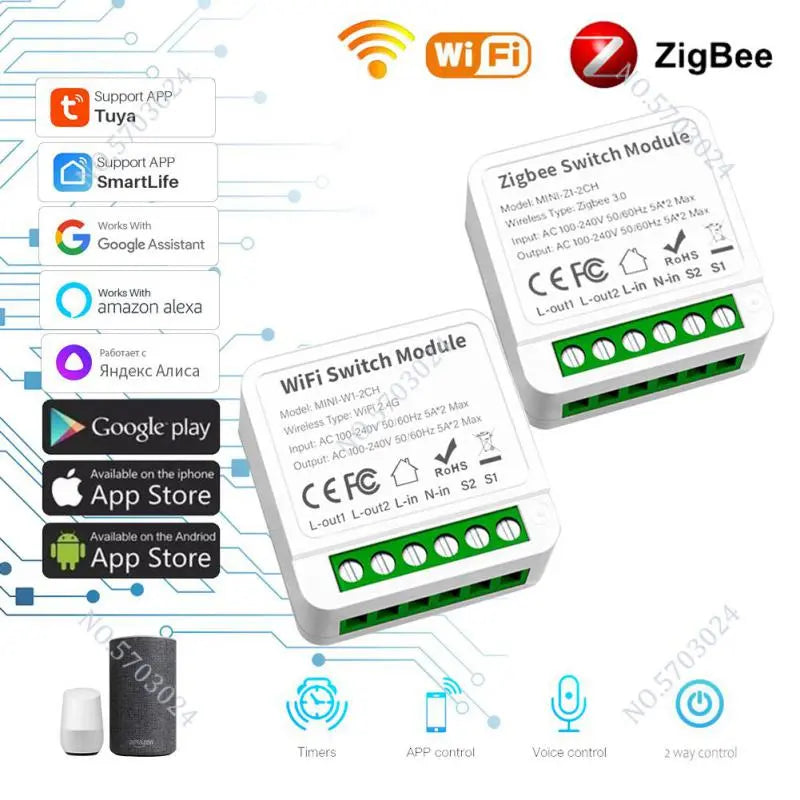 WiFi Zigbee Mini Breaker Smart Switch