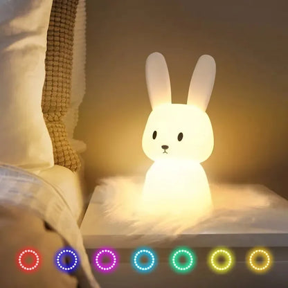 LED Night light Silicone Rabbit Touch Sensor lamp