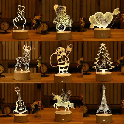 Romantic Love 3D Acrylic Led Lamp for Home Children's