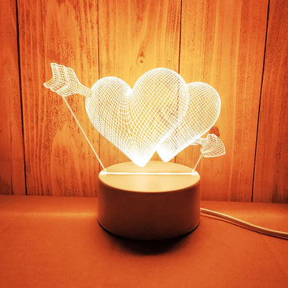 Romantic Love 3D Acrylic Led Lamp for Home Children's