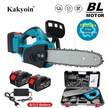 3000W 12 Inch Cordless Brushless Electric Saw Chainsaw Oil Chain saw with 2PCS Battery Brushless Motor Power Tool for Makita