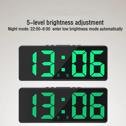 Acrylic/Mirror Digital Alarm Clock Voice Control (Powered By Battery) Table Clock Snooze Night Mode 12/24H Electronic LED Clocks