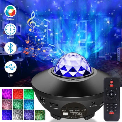 Starry Projector Galaxy Night Light with Ocean Wave Projector