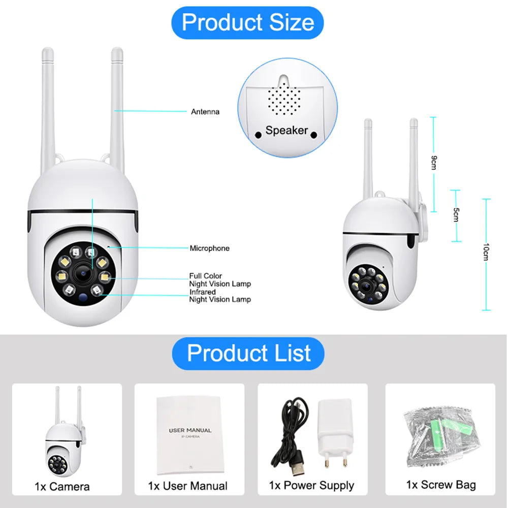 3MP 1/2/4PCS PTZ Wifi Camera Security Surveillance Camera