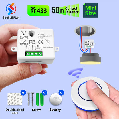 RF433MHz Wireless Smart Light Switch