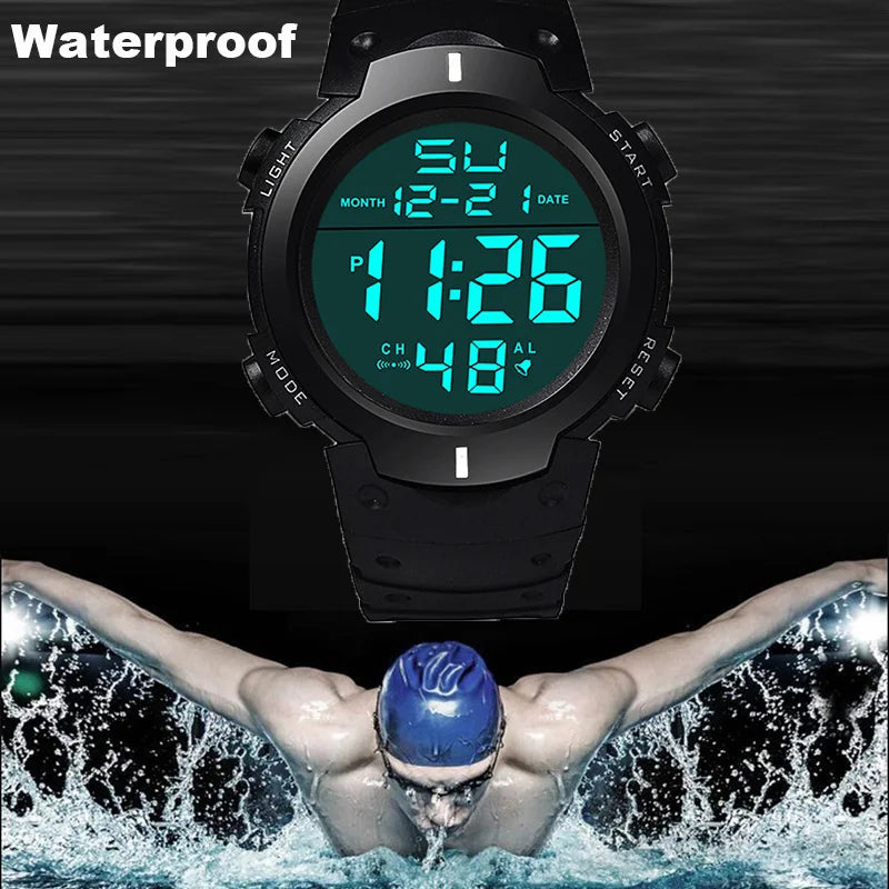 Men Sport LED Watches Top Brand Men Digital Clock Multi-Functional Rubber Man Fitnes Athlete Timekeeping Electronic Watch Reloj