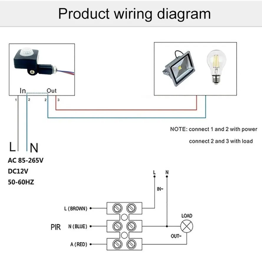 Adjustable IP65 Motion Sensor