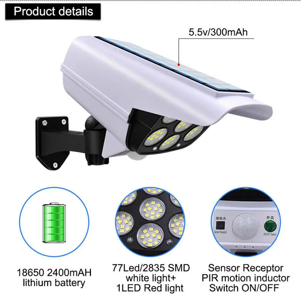 77 Led Solar Sensor Security Dummy Camera