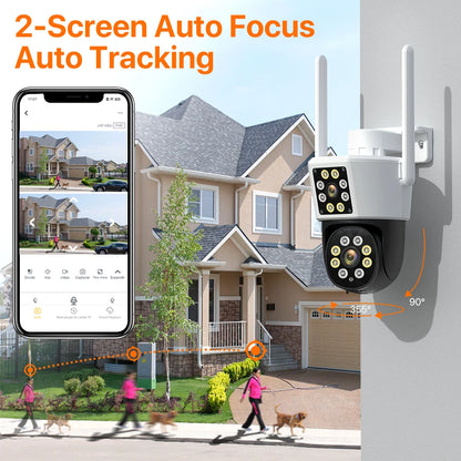 WIFI IP Camera 5K 12MP HD Three Lens PTZ Outdoor Camera