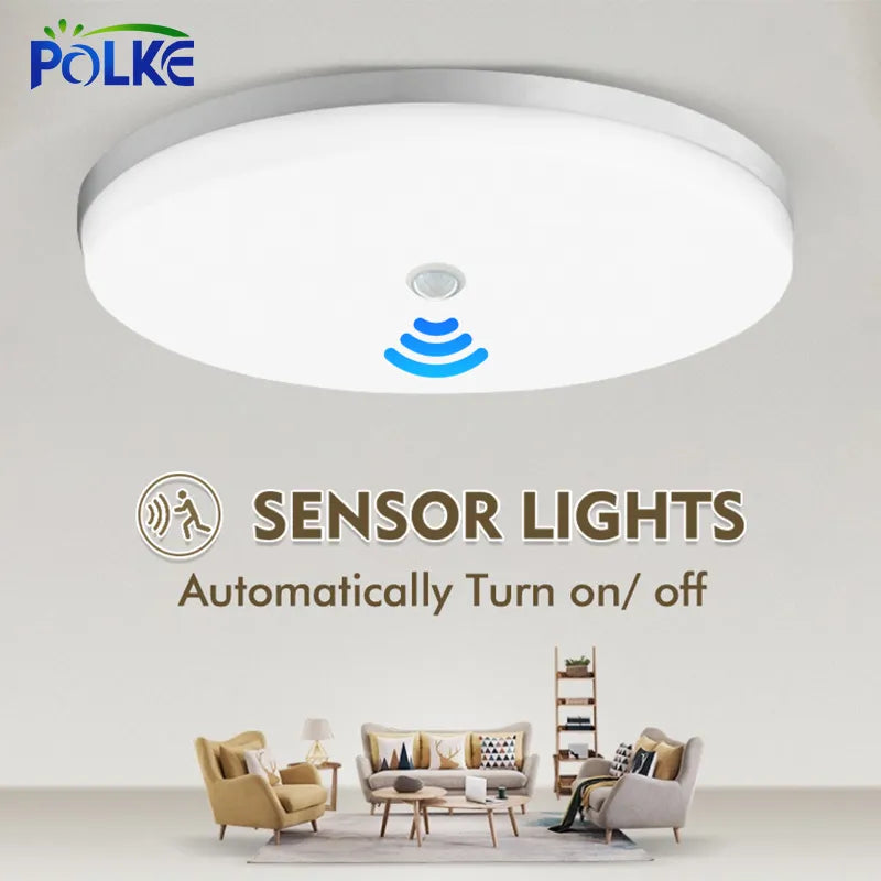 LED Ceiling Lamp PIR Motion Sensor Ceiling Night Light