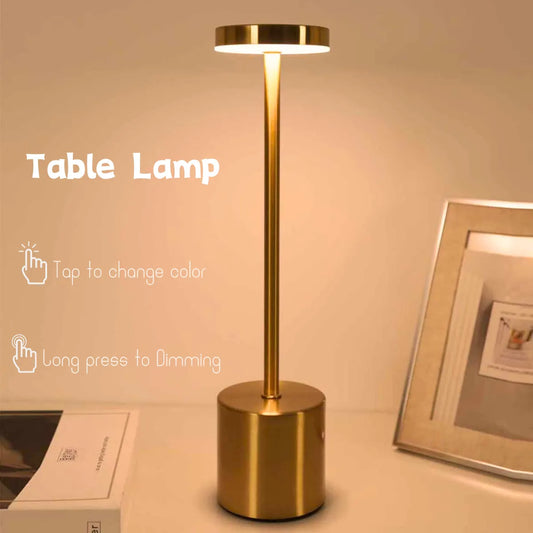 Simple LED Rechargeable Touch Metal Table Lamp