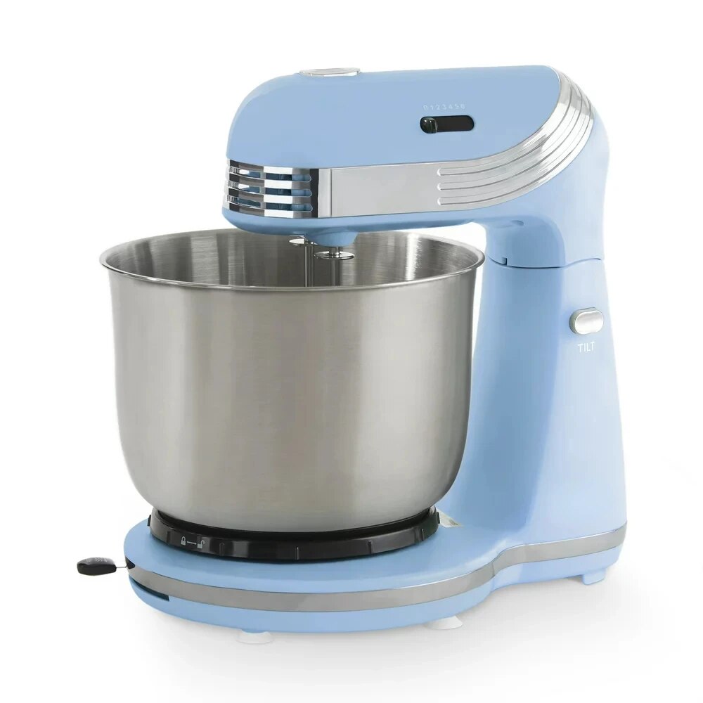 3 Qt Black Mixer Set with Dough Hooks, Beaters, and Recipes