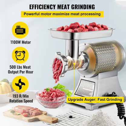 VEVOR 122 Kg/H 250 KG/H Electric Meat Mincer Chopper