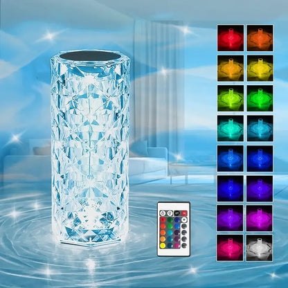 LED Crystal Table Lamp Rose Light Projector