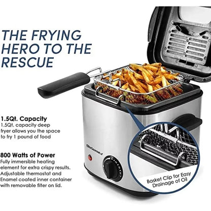 electric fryer 1.5 quart Deep Fryer Stainless Steel