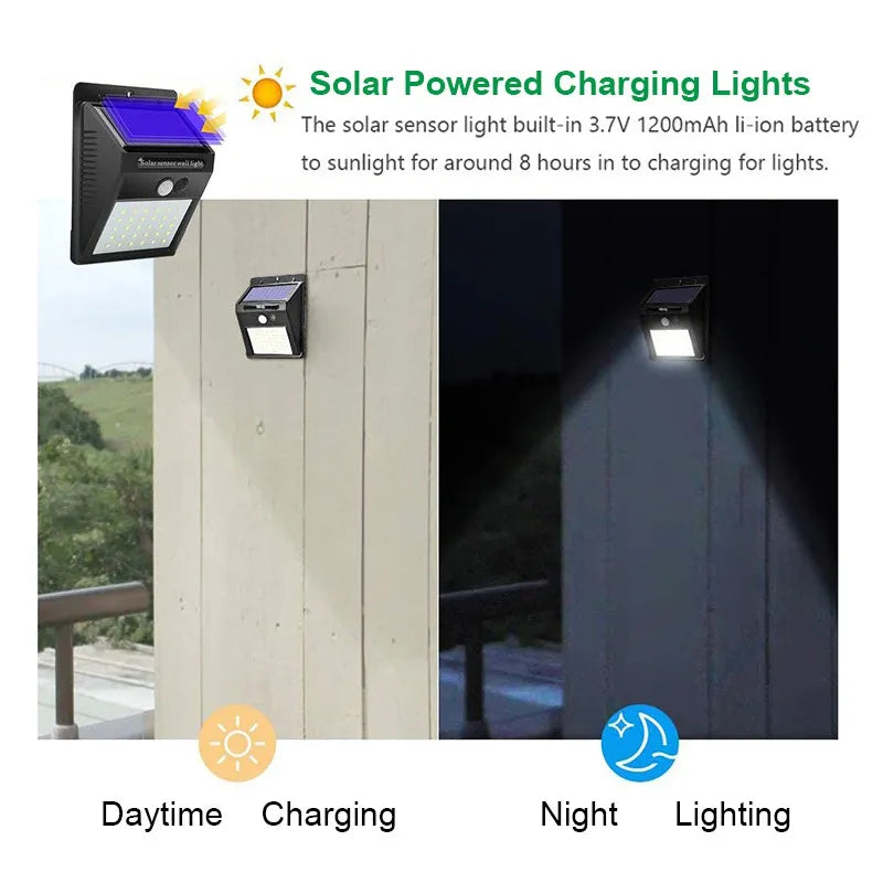 30 LED Solar Light PIR Motion Sensor Wall Light