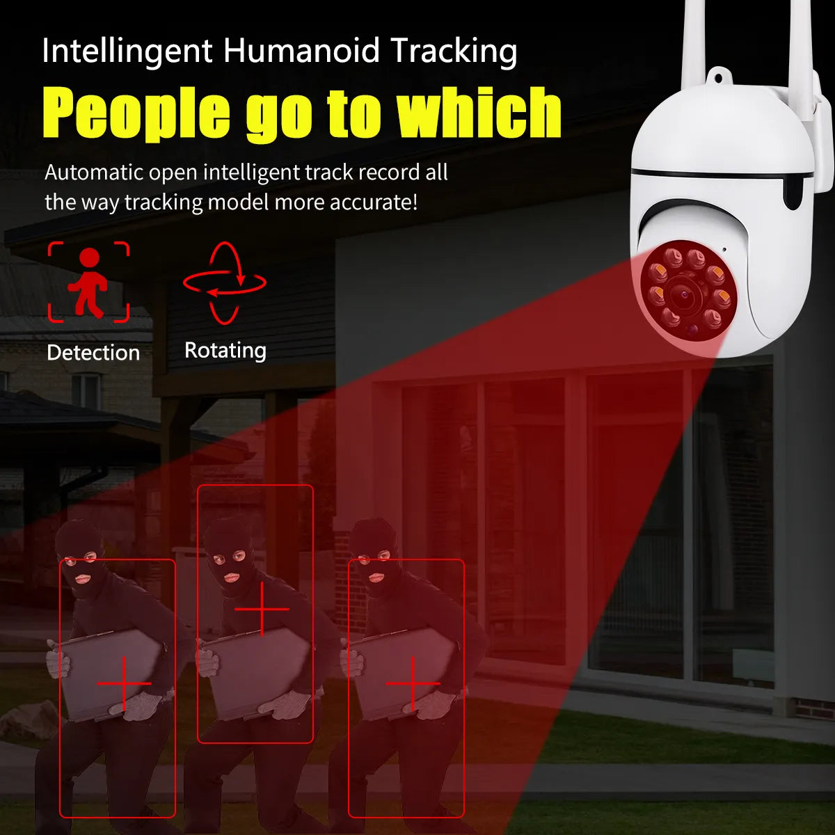 3MP 1/2/4PCS PTZ Wifi Camera Security Surveillance Camera