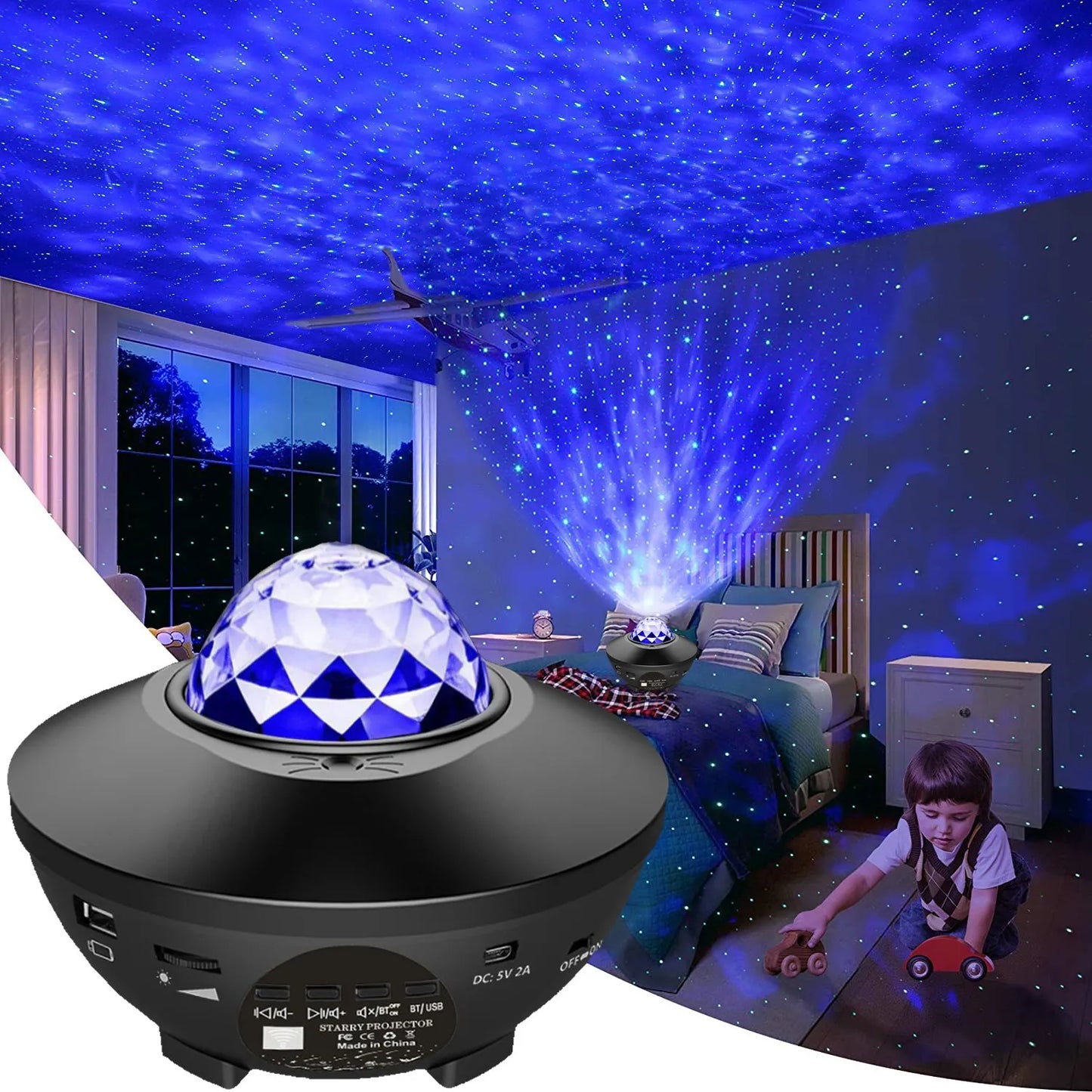 Starry Projector Galaxy Night Light with Ocean Wave Projector